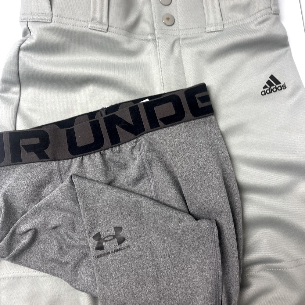 Boy’s Adidas Baseball Pants and Under Armour Fitted Leggings